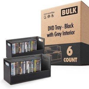 Stock Your Home DVD Storage Box Shelf Organizer, Faux Leather