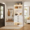 Aheaplus Freestanding Closet System with 3 Drawers, Wooden Closet Organizer with Mirror and Shelves - 3 of 4