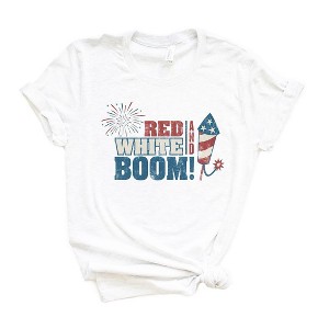 Simply Sage Market Women's Red White Bloom Short Sleeve Graphic Tee - 1 of 3