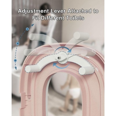 Pink and White 3-in-1 Potty Training Toilet with Step Stool