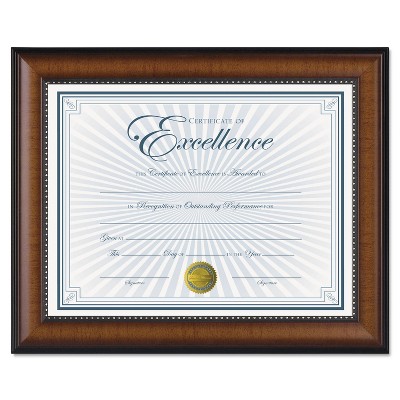 Dax Prestige Document Frame Walnut/Black Gold Accents Certificate 8 1/2 x 11 N3028N1T