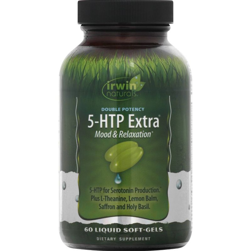 Irwin Naturals Double Potency 5-HTP Extra Dietary Supplement Liquid Softgels - 60ct, 1 of 6