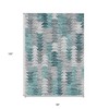 Dark Blue Aqua And Gray Geometric Washable Indoor Outdoor Area Rug - 3 of 4