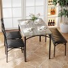 Dining Table Set for 4, Kitchen Table with Upholstered Chairs and Bench, Wood Rectangular Dining Table and Chairs Set for Home - 4 of 4
