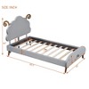 XIYUYEU Twin/Full Size Bed Frame with Sheep-Shaped Headboard,Upholstered Platform Bed,Box Spring Not Required,Assembly Required,White/Gray - 3 of 4