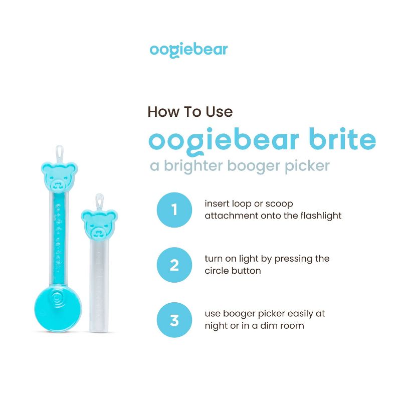 oogiebear Dual Nasal Booger and Ear Wax Remover with LED Light for Newborns, Infants and Toddlers - Aspirator Alternative - 2pk, 3 of 14