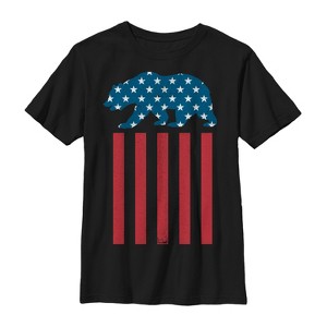 Boy's Lost Gods Fourth of July  Bear American Flag T-Shirt - 1 of 4