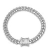 Steeltime 24" and 8.75" Men's stainless steel cuban link chain set with simulated diamonds clasp. Color Options: Silver, Gold, Black - 3 of 4