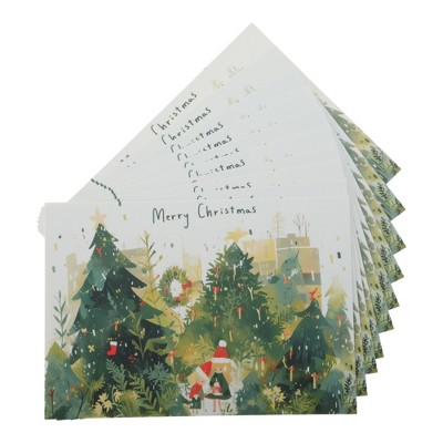 Unique Bargains Christmas Greeting Card Multicolored 4.5"x3.1" 10 Pcs