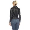 Women's Classic Biker Faux Leather Jacket - White Mark - 3 of 4