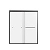 Semi-Frameless Double Sliding Shower Door, Bypass Shower Door,(6mm) Thick SGCC Tempered Glass Door, Matte Black - image 3 of 4