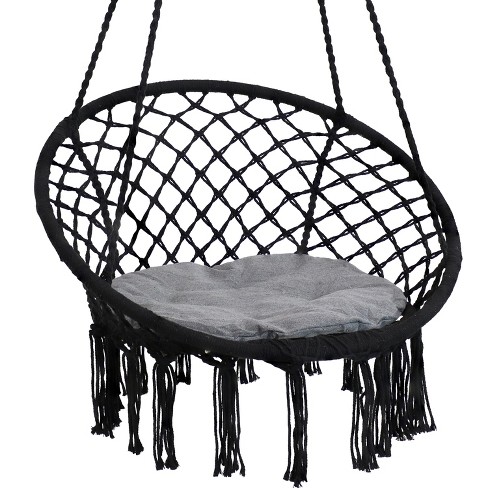 Sunyear Hammock Chair, Brown, Black and White 