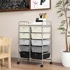 Tangkula 10-Drawer Rolling Storage Cart Tools Scrapbook Paper Organizer on Wheels Grey Gradient - 2 of 4