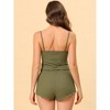 cheibear Women's Spaghetti Straps Cami Tops with Shorts Lounge Sleepwear Pajama Set - 3 of 4