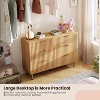 Natural 6 Drawer Dresser for Bedroom, Fluted 47 Inch Modern Chest of Drawers Long TV Stand for Living Room - 3 of 4