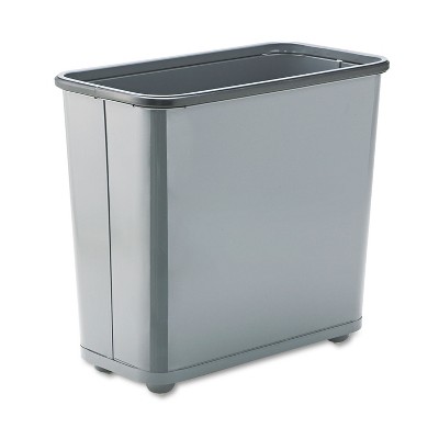 Rubbermaid Commercial Fire-Safe Wastebasket Rectangular Steel 7.5gal Gray WB30RGY