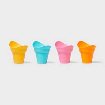 4pk Plastic Ice Cream Scoop Cones - Sun Squad™