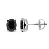 Silver Prong Set Treated Black Oval Diamond Stud Earring - 4 of 4