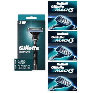 Gillette Mach3 Men's Razor Value Pack, 1 Handle & 6 Razor Blade Refills - 1 of 4