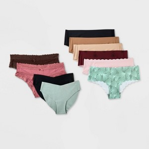 Women's 10pk Invisible Edge Cheeky Underwear - Auden™ Assorted Color - 1 of 3