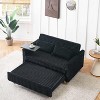 MAYEERTY Loveseat Corduroy Sofa with Dual Functions Aquipped with a Movable Tabletop for Living Room Bedroom - 4 of 4