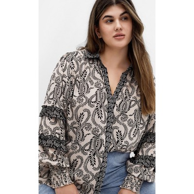 Women's Plus Size Dreamweaver Shirt - ivory | CITY CHIC
