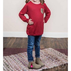 Girl's Sequin Patch Style Long Sleeve Top - Southern Grace - 1 of 1