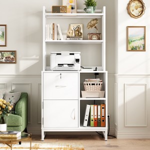 Aheaplus Filing Cabinet with Lock & Charging Station - 1 of 4