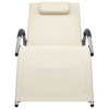 vidaXL Sun Lounger Textilene Cream and Gray - 2 of 4