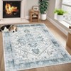 Washable Vintage Floral Medallion Large Rugs for Bedroom Living Room, Non Slip Retro Accent Floor Carpet for Home Office - 3 of 4