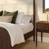 Harbor Queen Canopy Bed with Upholstered Headboard, Blonde/ Swiss Coffee (MD2411-01) - 2 of 4