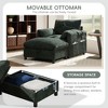 Kumasinova Single Sofa with Oversized Storage Ottoman – USB + Type-C Charging, Adjustable Phone Holder, Armrest Pockets & Pillows, Couch Chaise Lounge - 2 of 4