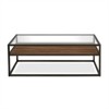 Metal Classic Glass and Wooden Coffee Table in Brown - Henn&Hart - 3 of 4