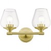 Livex Lighting Willow 2 - Light Vanity in  Satin Brass - 3 of 4