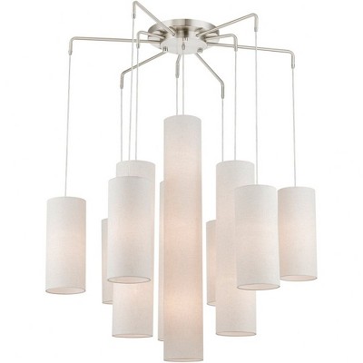 Strathmore Contemporary 15-Light Tiered Chandelier in Brushed Nickel