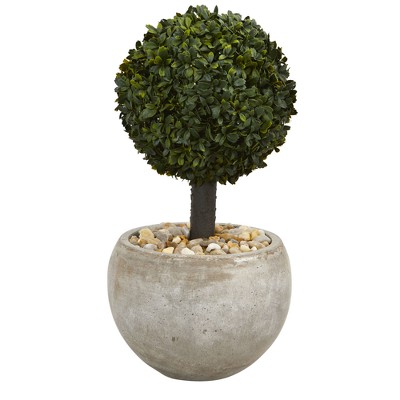 2ft Boxwood Topiary Artificial Tree In Sand Planter - Nearly Natural