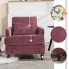 CAVINAS Comfy Accent Chair, Chenille Fabirc Reading Chair with Wood Frame, Upholstered Living Room Chair for Living Room, Bedroom - 3 of 4