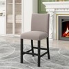 Oversart 5-piece Counter Height Dining Table Set with One Faux Marble Top Dining Table and Four Velvet-Upholstered Chairs,Brown - 3 of 4