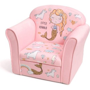 Tangkula Kids Sofa Children Armrest Chair with Pattern Toddler Furniture w/Sturdy Wood Construction Armrest Couch for Preschool Children - 1 of 4