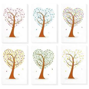 Best Paper Greetings 8 Pack Bulk All Occasion Greeting Note Cards with Envelopes Blank Inside, Heart Shaped Tree Design for Thank You, 4x6 in