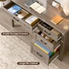Executive Desk with Ample File Drawer, Large Home Writing Desk, Grey - 4 of 4