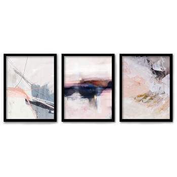 (set Of 3) Triptych Wall Art Wall Art Watercolor Shapes By Lisa Nohren ...