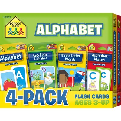 School Zone Publishing Alphabet Flash Card, 4-Pack