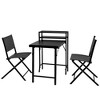 3 Piece Bistro Set Outdoor, Patio Furniture With 2 Comfortable Sling Back Chairs, Folding Table, Steel Frame - 4 of 4