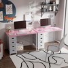 Itopfox 40 Inch Computer Desk with 4 Drawers, Small Office Desk for Home, Bedroom, Study, Writing, Simple Modern Computer Table in Pink - 4 of 4