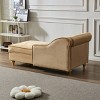 Modern Velvet Chaise Lounge Chair with Storage,Upholstered Recliner with Gold Metal Legs and Pillow for Bedroom or Living Room-The Pop Home - 3 of 4