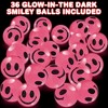 ArtCreativity Bulk 1" Pink Glow in The Dark Smile Face Bouncing Balls Party Favors (Set of 36) - 2 of 4