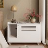 Gulches White Cat Litter Box Enclosure - Stylish Hidden Furniture with Storage & Ventilation - 3 of 4