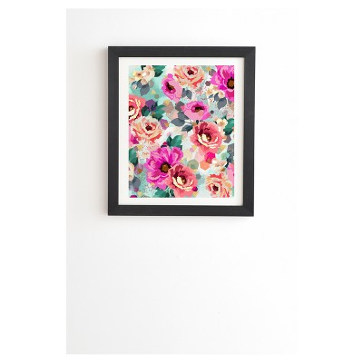 Marta Barragan Camarasa Abstract Geometrical Flowers Framed Wall Art 19" x 22.4" - Deny Designs