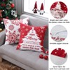 Christmas Pillow Covers Set of 4 Farmhouse Christmas Decorations Snowflake Throw Pillow Covers Deer Xmas Tree Cushion Covers for Sofa Couch Decor - 3 of 4